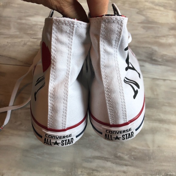 Converse Chuck Taylor I Love New York White sneaker high top shoe size 10 - Picture 6 of 7